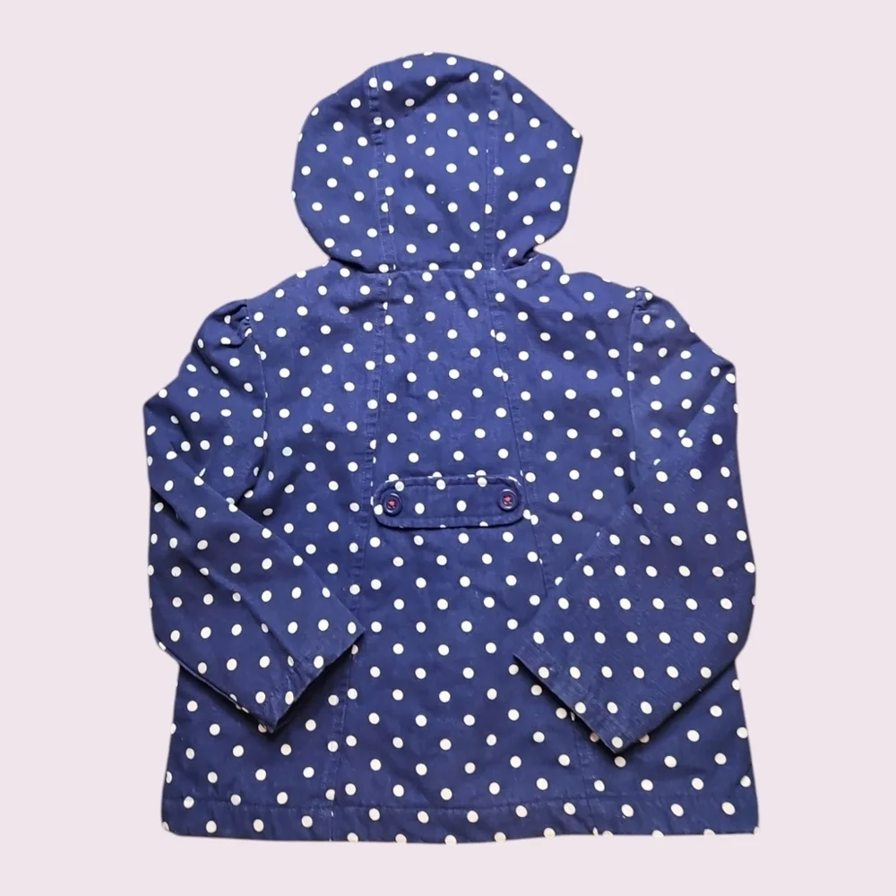 Gymboree Girls Toddler Polka Dot Hooded Jacket Blue Size 4T/5T